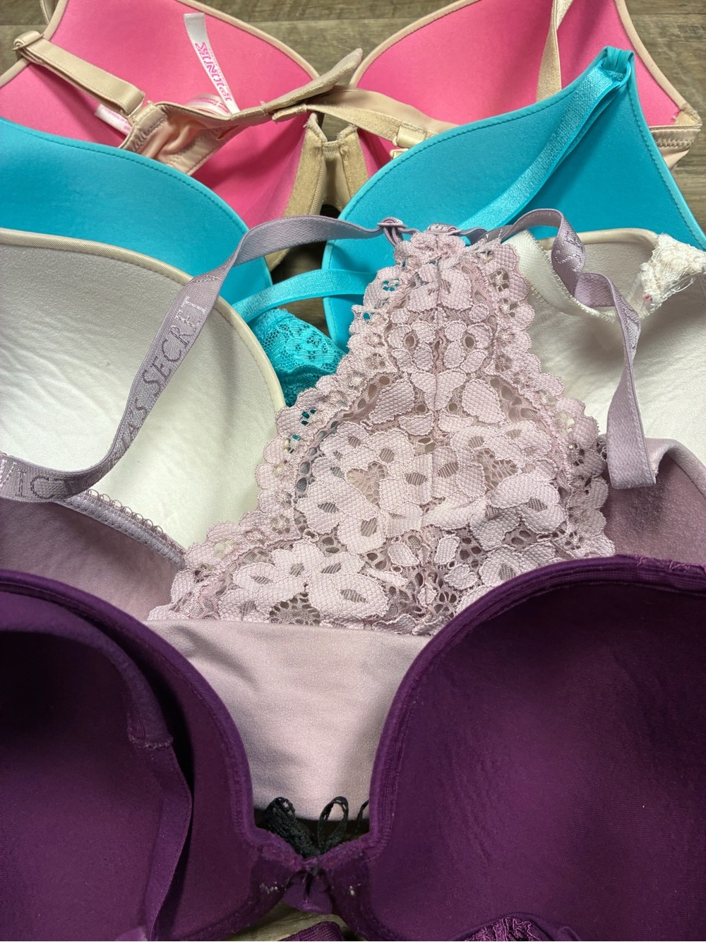 Victoria Secret Bundle 5 Bras Lined Demi Perfect Coverage Push Up Wear Everywher - Picture 6 of 16